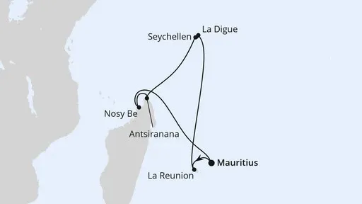 Route Mauritius, Seychellen & Madagaskar 2