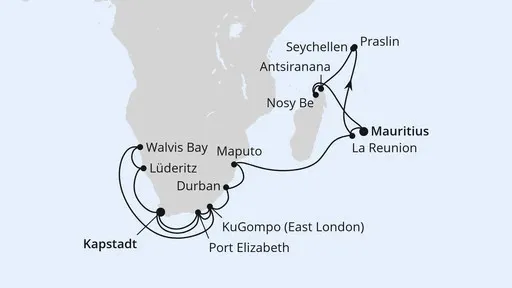 Route Weltenbummler Südafrika, Namibia & Indischer Ozean