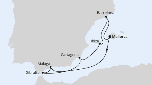 AIDAcosma Kreuzfahrt - 7 Nächte - Mediterrane Schätze mit Gibraltar ab Mallorca ab 10.10.26