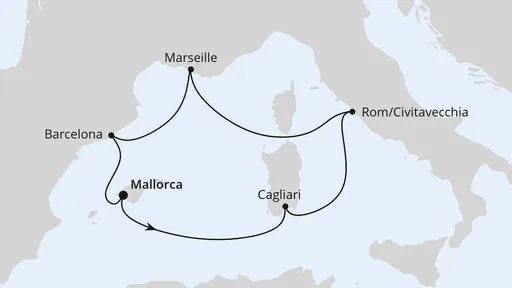 Route Mediterrane Schätze mit Sardinien ab Mallorca