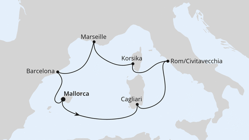 AIDAcosma Kreuzfahrt - 7 Nächte - Mediterrane Schätze mit Sardinien ab Mallorca ab 24.10.26