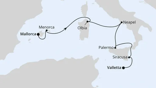 Route Mittelmeerinseln ab Mallorca