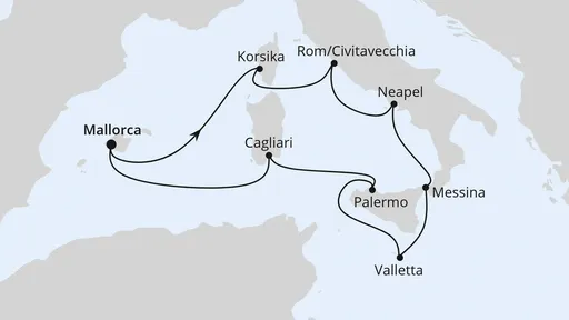 Route Italien & Mittelmeerinseln ab Mallorca