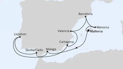 Route Spanien, Portugal & Balearen ab Mallorca