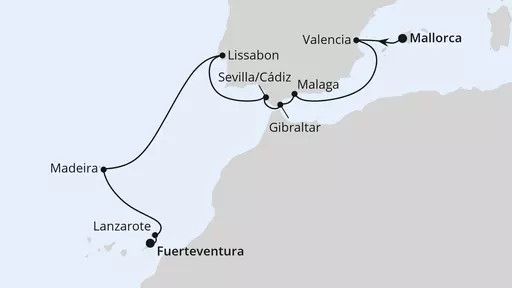 AIDAmar Kreuzfahrt - 12 Nächte - Andalusien, Madeira & Kanaren ab Mallorca 3 ab 10.01.27