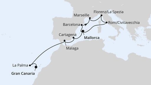 AIDAcosma Kreuzfahrt - 13 Nächte - Italien, Andalusien & Kanaren ab Mallorca ab 26.11.26