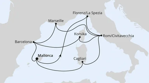 Route Große Mittelmeer-Reise ab Mallorca 1