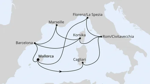 Route Große Mittelmeer-Reise ab Mallorca 1