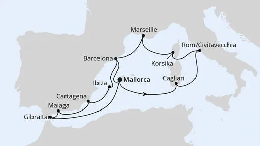 Route Große Mittelmeer-Reise ab Mallorca 3