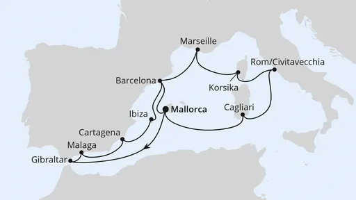 Route Große Mittelmeer-Reise ab Mallorca 3