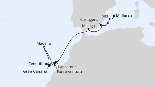Route Andalusien, Kanaren & Madeira ab Mallorca 2