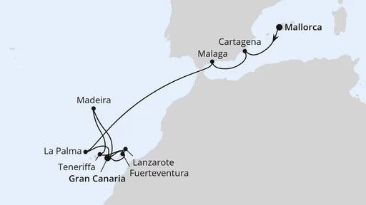 AIDAcosma Kreuzfahrt - 16 Nächte - Andalusien, Kanaren & Madeira ab Mallorca ab 03.12.26
