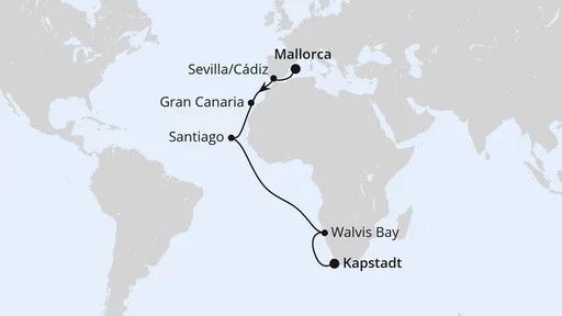 AIDAstella Kreuzfahrt - 19 Nächte - Von Mallorca über Namibia nach Kapstadt ab 01.11.26