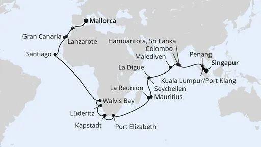 Route Weltenbummler Südafrika & Indischer Ozean