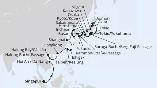 Route Weltenbummler Asien mit Japan zur Frühlingsblüte