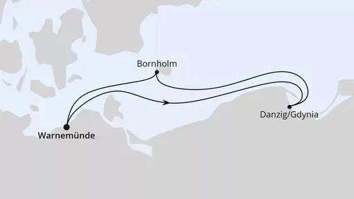 Route Kurzreise zu Ostern ab Warnemünde