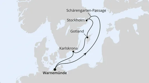 Route Kurzreise nach Schweden ab Warnemünde 2