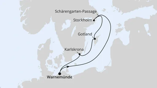 Route Kurzreise nach Schweden ab Warnemünde 2