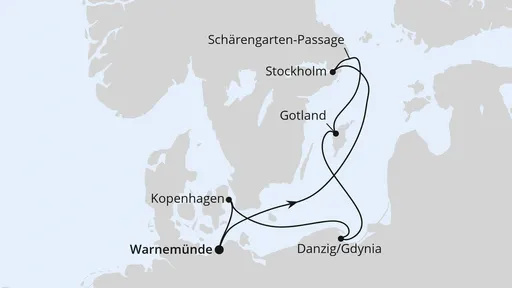 Route Schweden, Polen & Dänemark ab Warnemünde