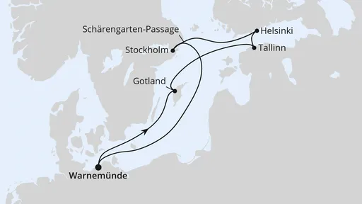 Route Ostsee ab Warnemünde 1