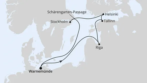 Route Ostsee ab Warnemünde 1