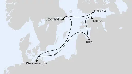 Route Ostsee ab Warnemünde 1