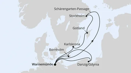 Route Schweden mit Danzig & Bornholm ab Warnemünde