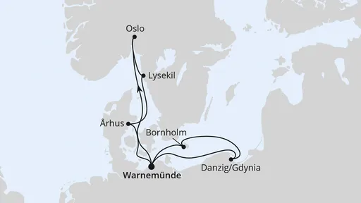 Route Skandinavien & Polen ab Warnemünde