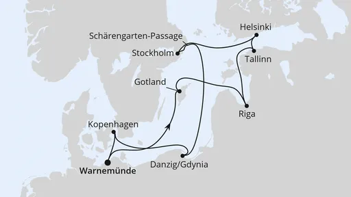 Route Städte der Ostsee ab Warnemünde 1