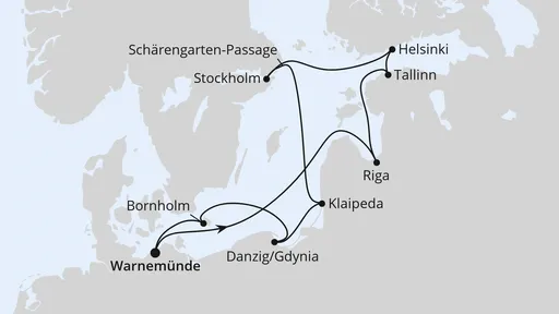 Route Städte der Ostsee ab Warnemünde 1