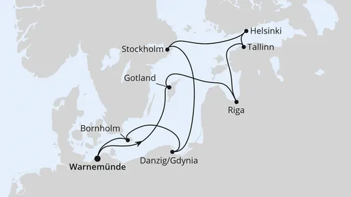 Route Städte der Ostsee ab Warnemünde 1