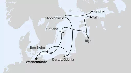 Route Städte der Ostsee ab Warnemünde 1