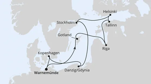 Route Städte der Ostsee ab Warnemünde 1