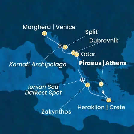 Route 6 Nächte Griechenland, Montenegro, Kroatien
