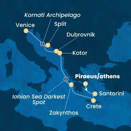 Route 7 Nächte - Griechenland,  Montenegro,  Kroatien