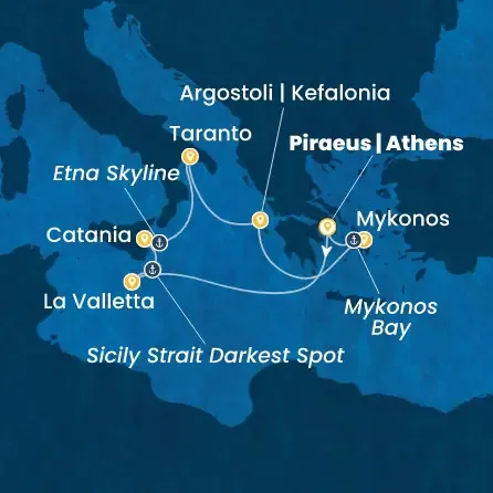 Route 7 Nächte - Griechenland,  Malta,  Italien