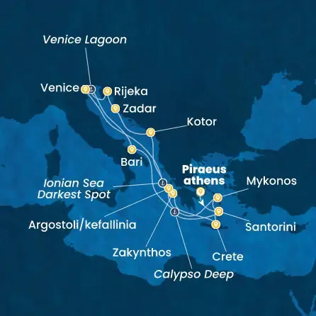 Route 14 Nächte Griechenland, Montenegro, Italien