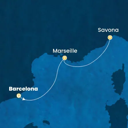 Route 2 Nächte - Spanien,  Frankreich,  Italien