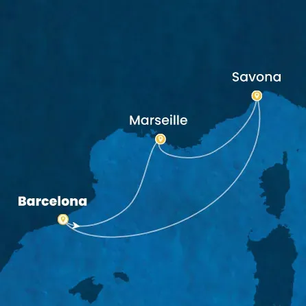 Route 3 Nächte - Spanien,  Frankreich,  Italien
