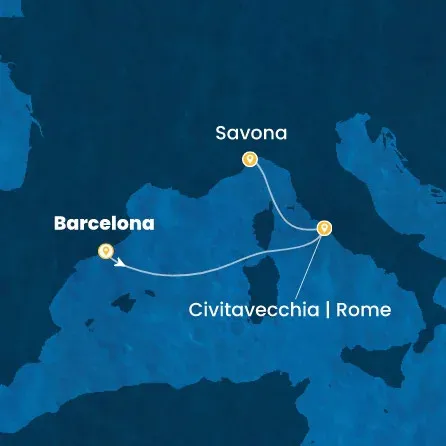 Route 3 Nächte - Spanien,  Italien