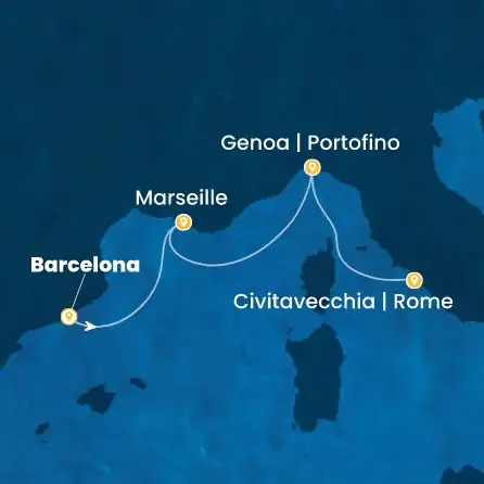 Route 3 Nächte - Spanien,  Frankreich,  Italien