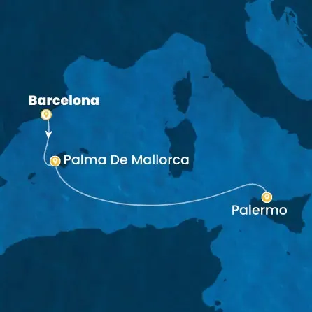 Route 3 Nächte - Spanien,  Balearen (Spanien),  Italien