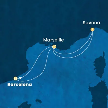 Route 4 Nächte - Spanien,  Frankreich,  Italien
