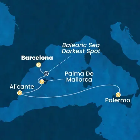 Route 4 Nächte - Spanien,  Balearen (Spanien),  Italien