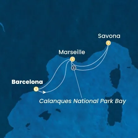 Route 4 Nächte - Spanien,  Frankreich,  Italien