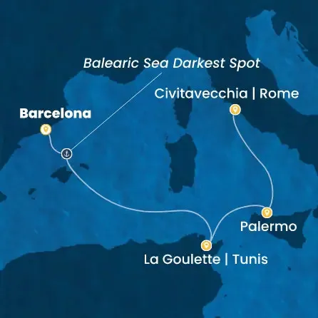 Route 4 Nächte Spanien, Tunesien, Italien
