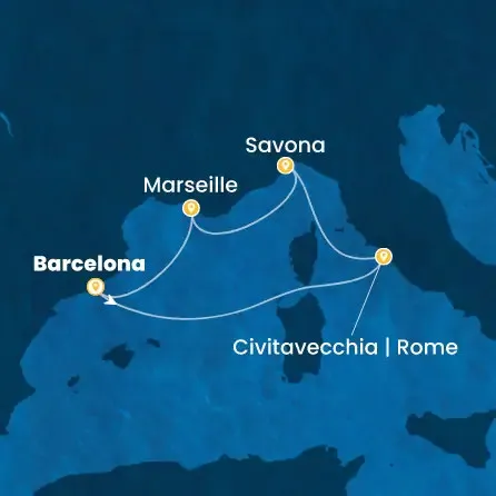 Route 5 Nächte - Spanien,  Italien,  Frankreich