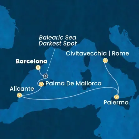 Route 5 Nächte - Spanien,  Balearen (Spanien),  Italien