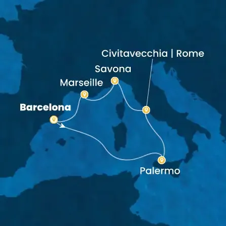 Route 6 Nächte - Spanien,  Italien,  Frankreich