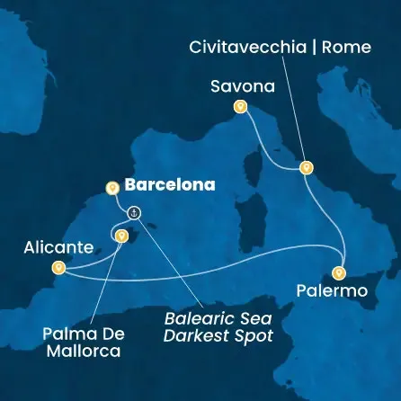 Route 6 Nächte - Spanien,  Balearen (Spanien),  Italien